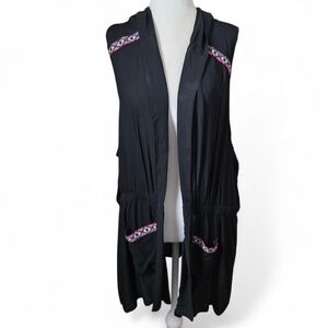 Self Esteem Black Cover-Up with Colorful Embroidery